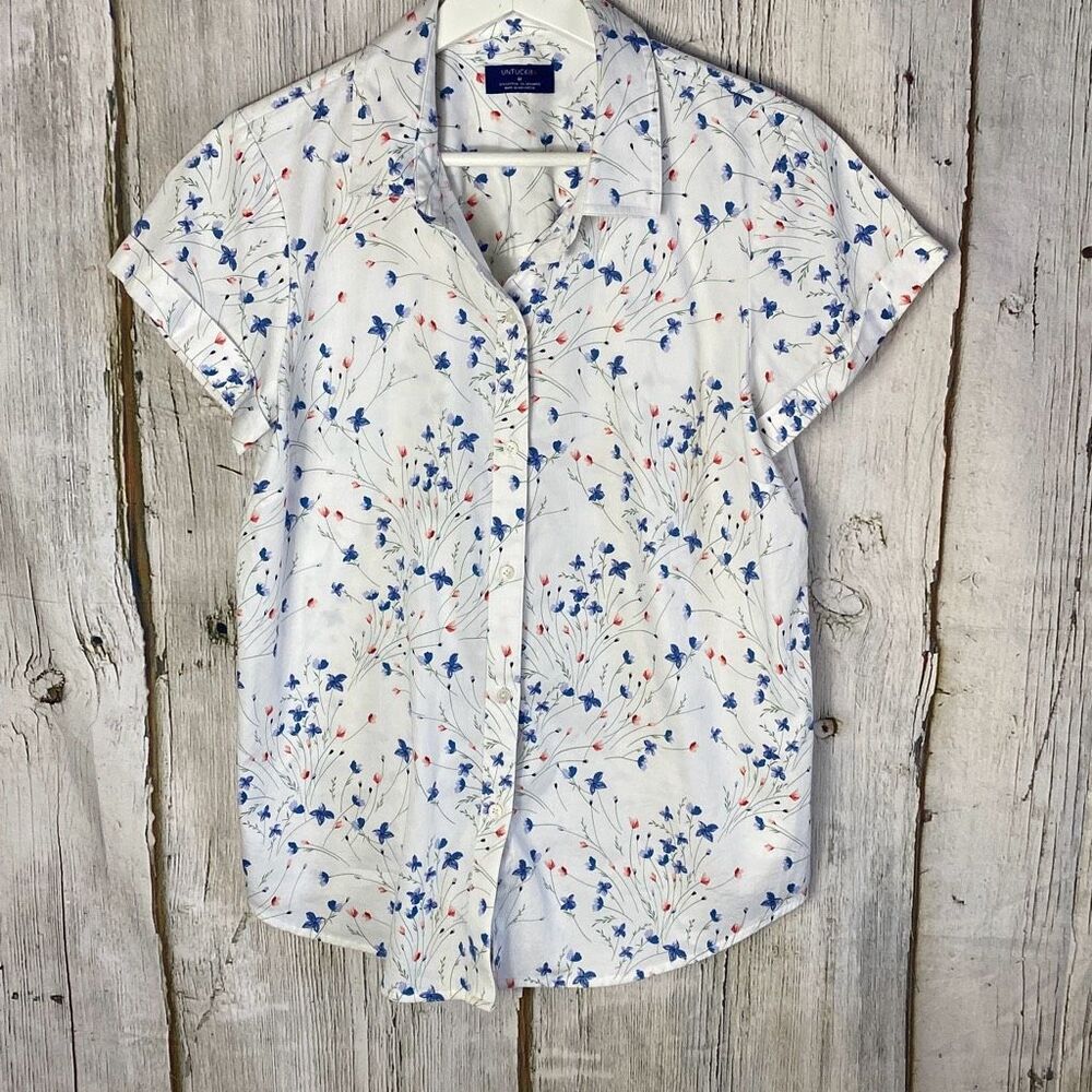 Untuckit Floral Short Sleeve Button Down Shirt Size Medium